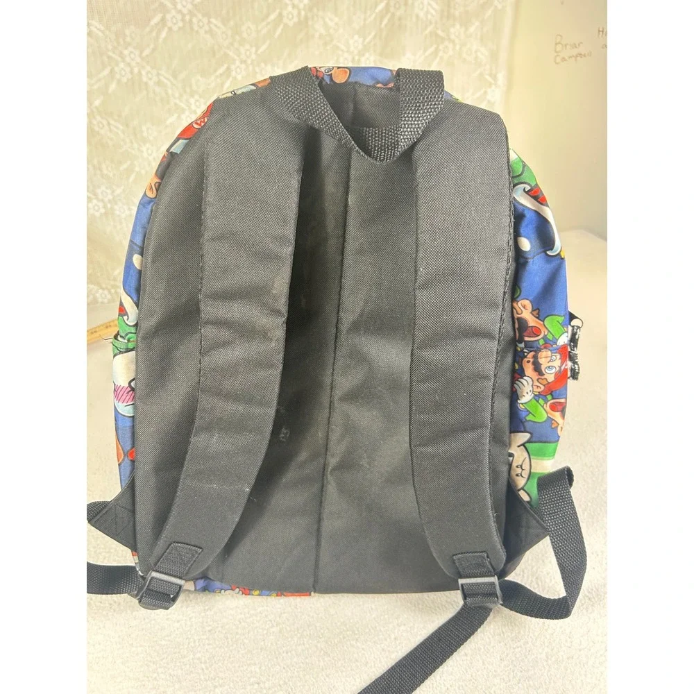 Super Mario Backpack Kids OS Blue Character Print Nintendo Gamer Bag